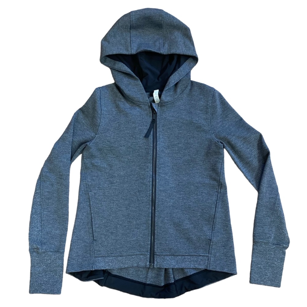 Women's Gray Hooded Zip Cardigan